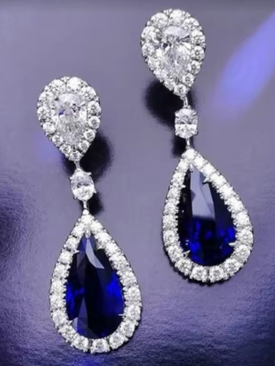Bergdorf Goodman Jewelry - White Rhodium Sapphire Earrings